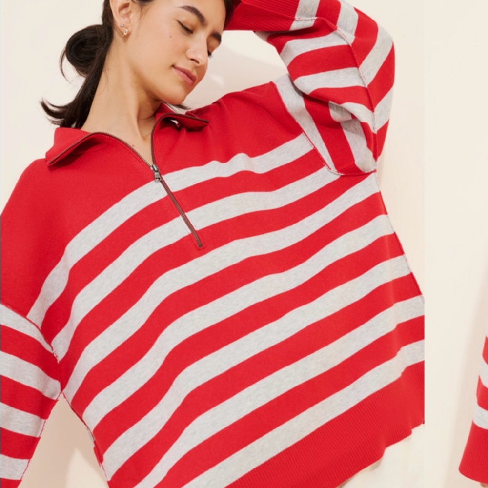 Free People Coastal Stripe Pullover